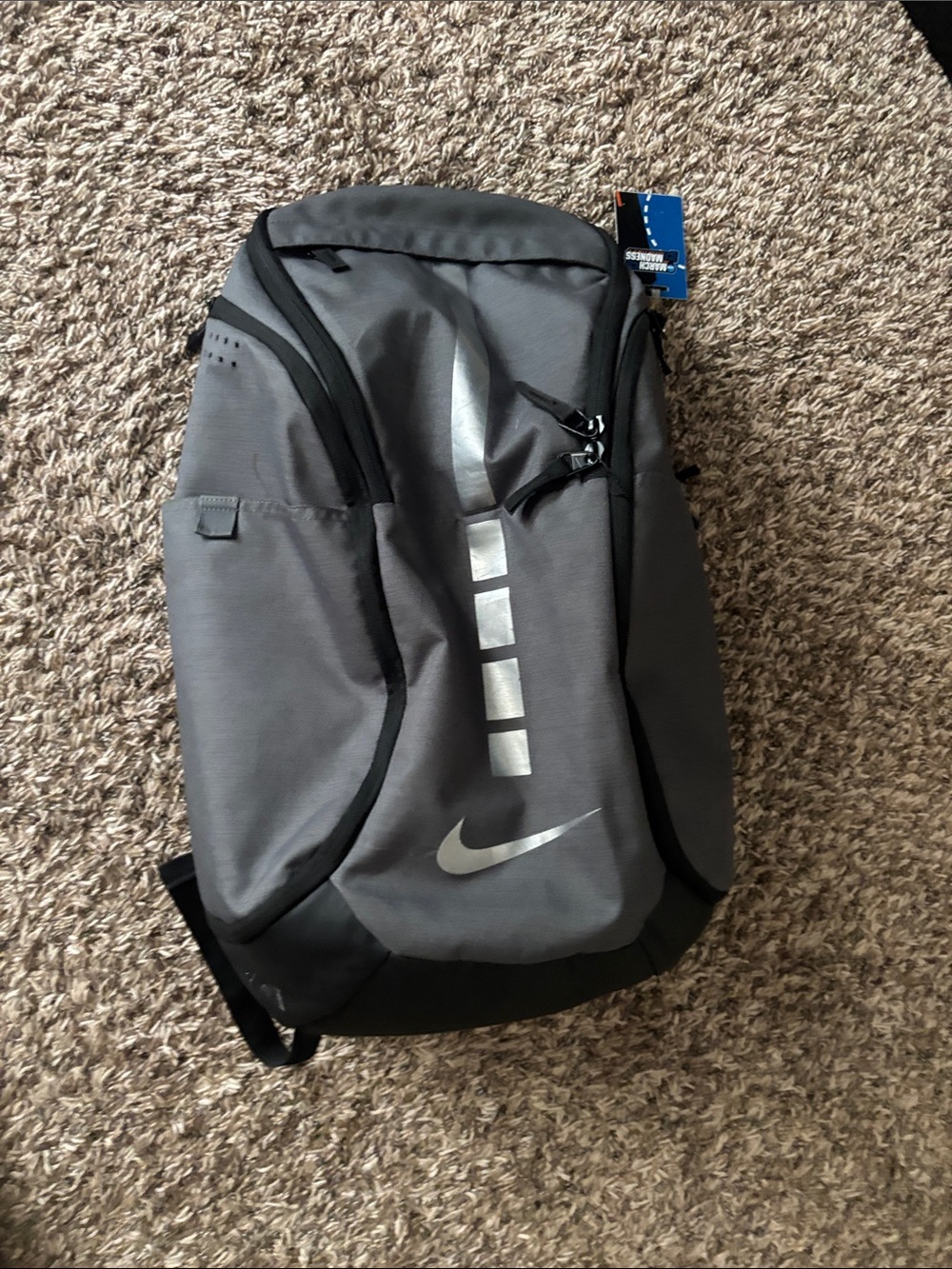 Nike Elite GrayAthletic Backpack with Reflective Swoosh